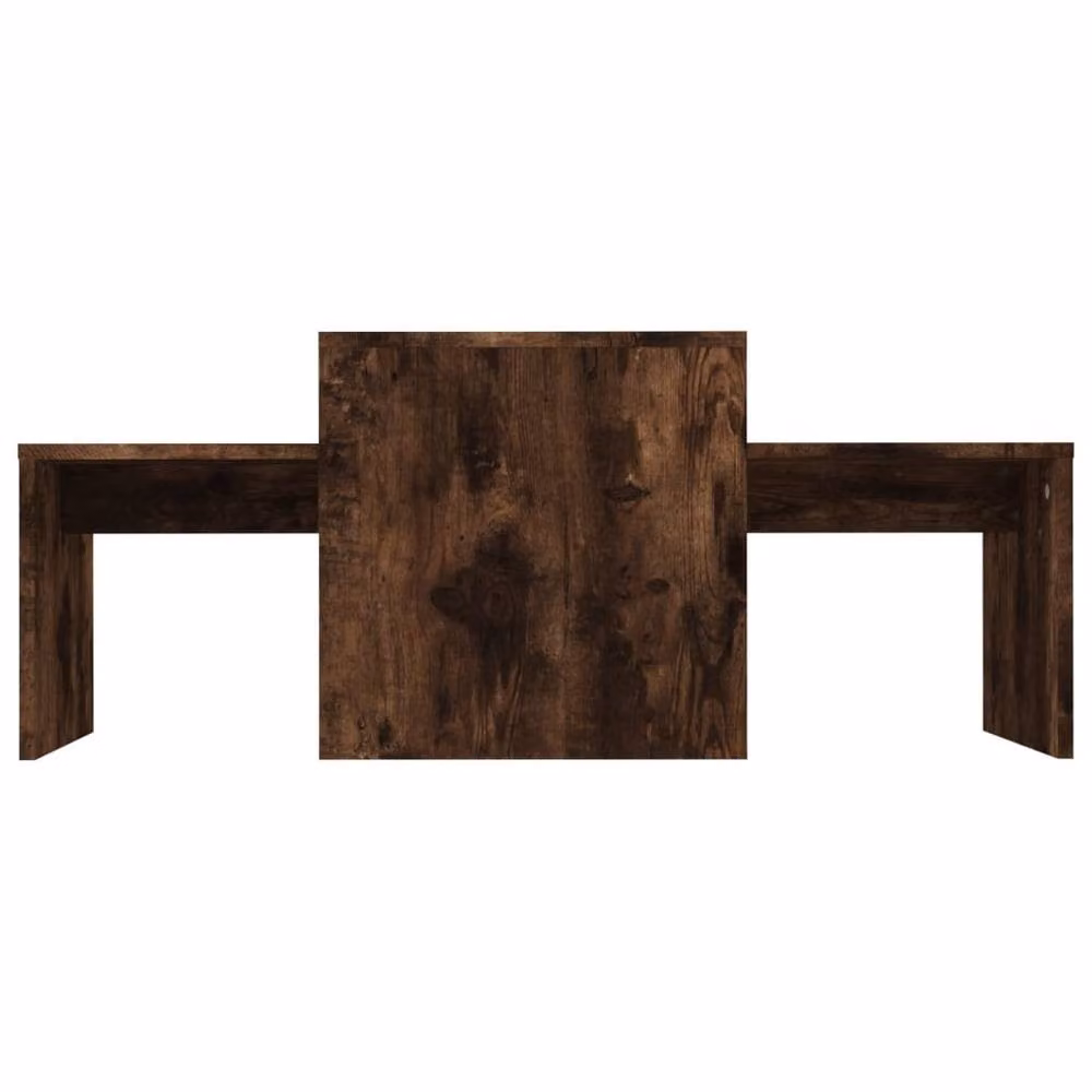 Berkfield Home Smoked Oak Coffee Table Set in Brown, W/D/H: 100 x 48 x 40 cm – 4
