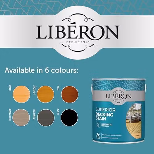 Libéron Superior Decking Stain Oil for Exterior Wood, Black, 5 l – 5