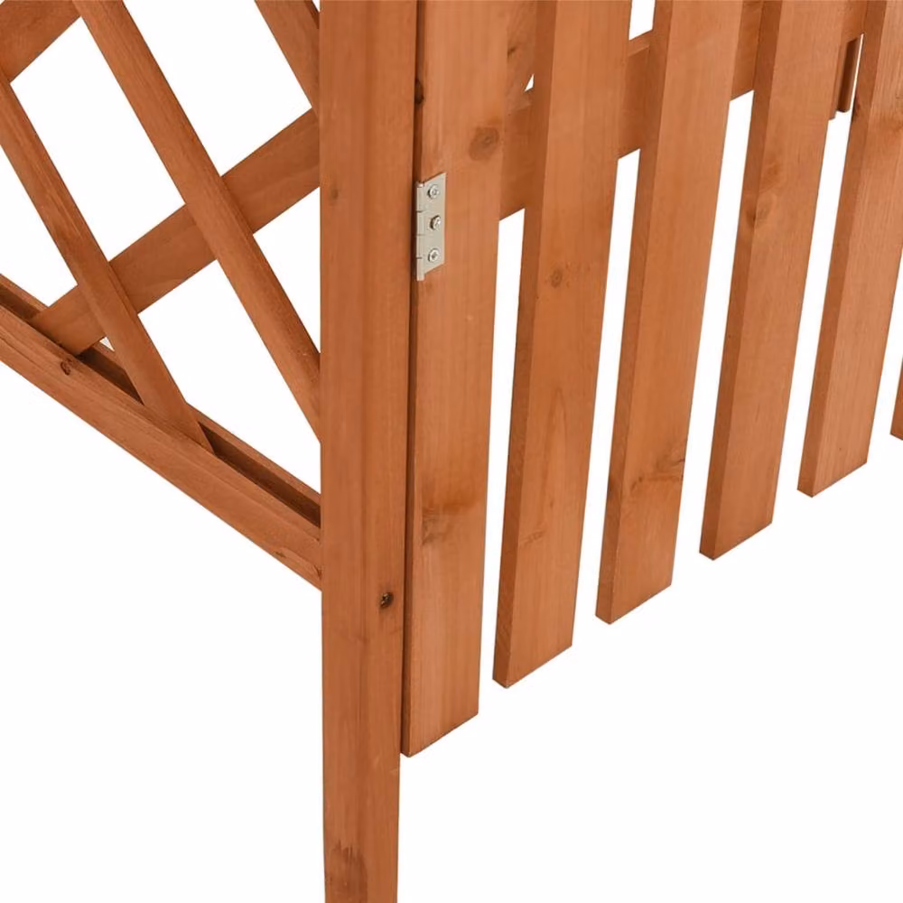 Berkfield Home Rustic Brown Solid Wood Pergola with Gate, W/D/H: 116 x 40 x 204 cm – 2
