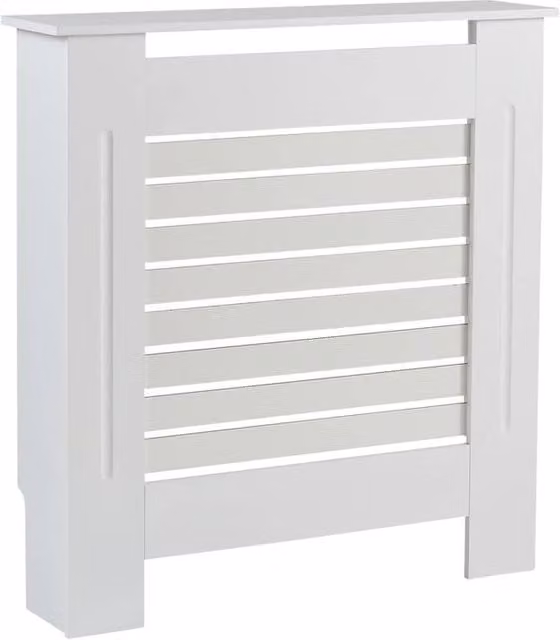 FORGEVIO White MDF Wooden Radiator Cover with Slatted Grill Shelf, W/D/H: 81.5 x 19.0 x 78.0 cm – 1
