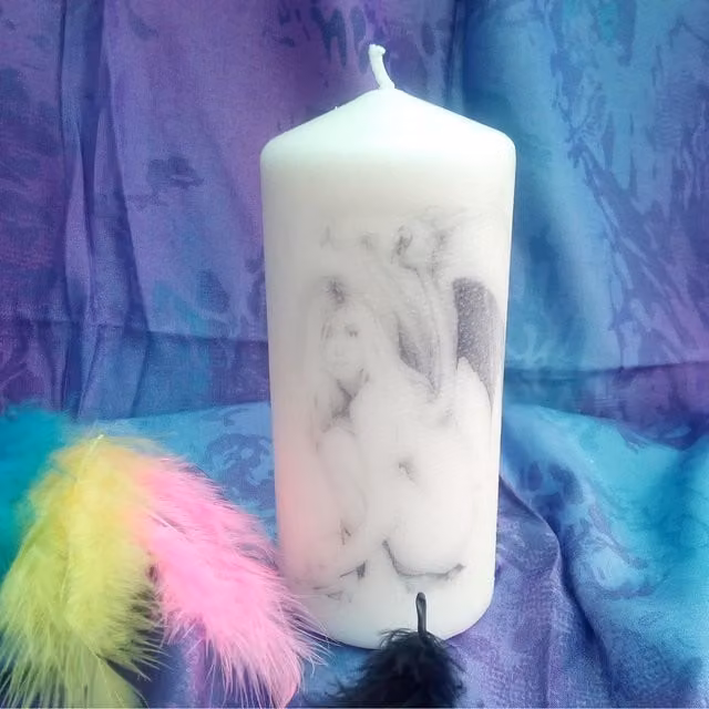 Viki White Angel Pillar Candle for Tabletop Decor