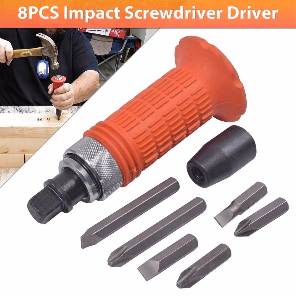 SPETLEK 8-Piece Impact Screwdriver Bit and Screw Socket Set in Red – 4