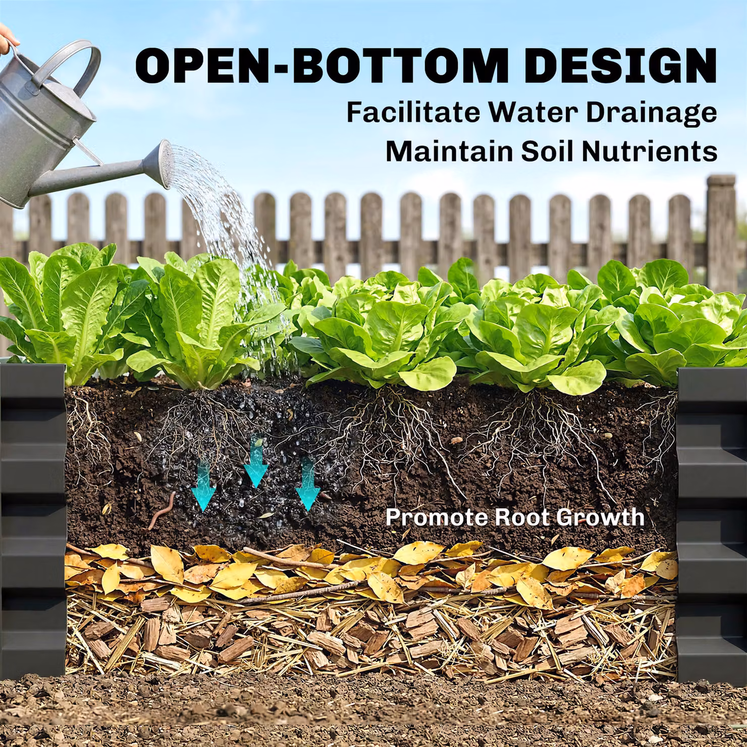 Outsunny Set of 2 Galvanised Steel Raised Garden Beds in Grey, W/D/H: 60 x 60 x 30.5 cm – 6