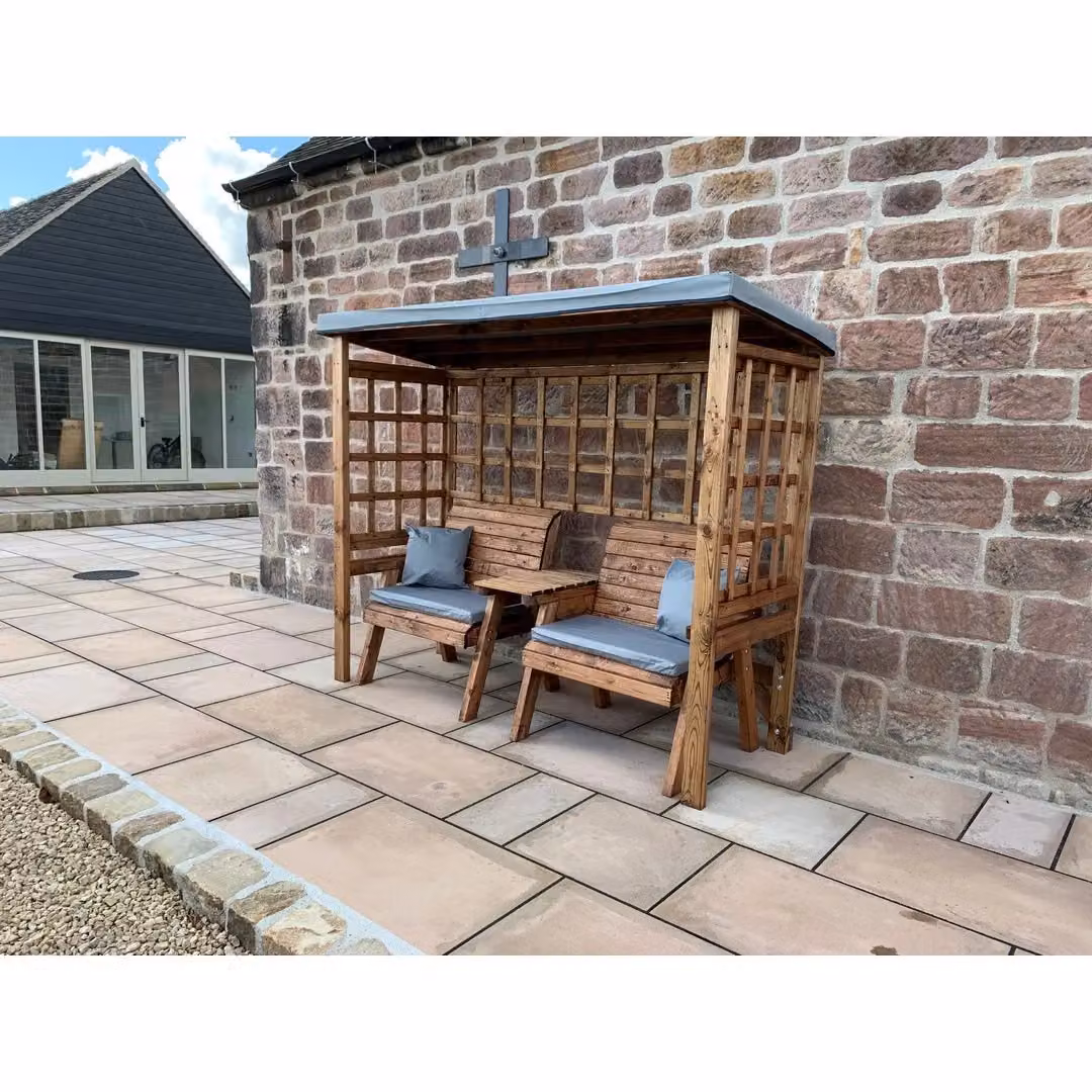 Charles Taylor Trading Grand Henley Twin Arbour in Grey and Brown Oiled Wood – 2