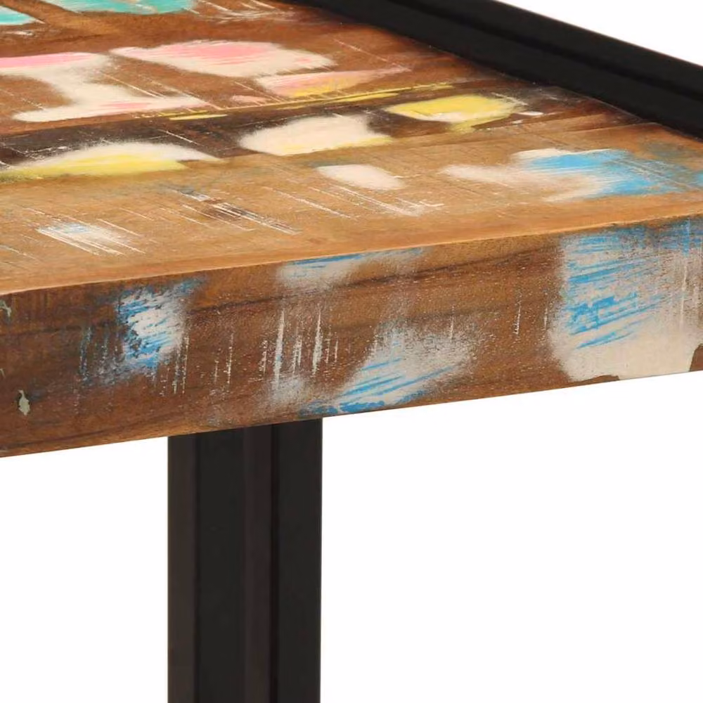 Berkfield Home Modern Multicolour Reclaimed Solid Wood Coffee Table W: 50 cm, D: 40 cm, H: 38 cm – 5