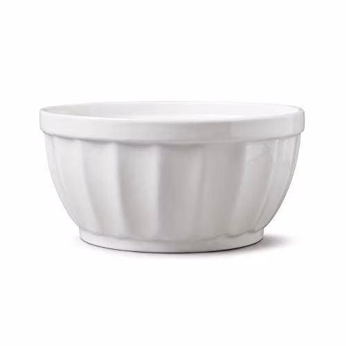 WM Bartleet & Sons 1750 Traditional Porcelain Fluted Kitchen Serving Bowl, 700ml, White – 1