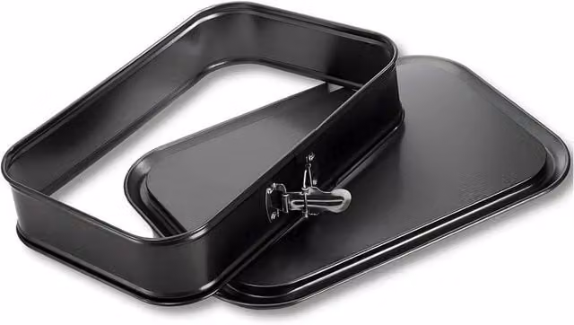 PAWNORA Non-Stick Rectangular Carbon Steel Cake Tin in Black