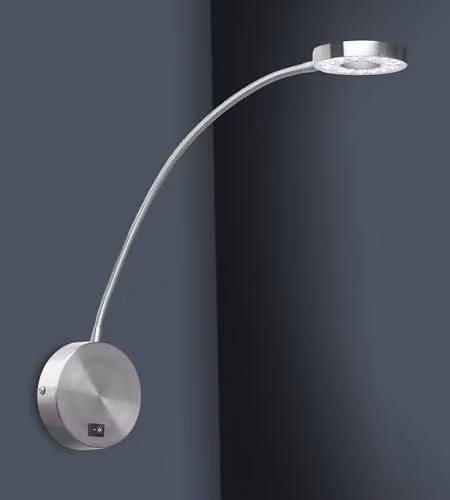 Netlighting Llit LED Wall Reading Light in Grey and Silver, 3.3W, 4000K, 133lm – 4