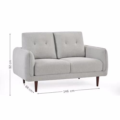 Julian Bowen Remy 2 Seater Mid-Century Fabric Sofa in Grey – 2