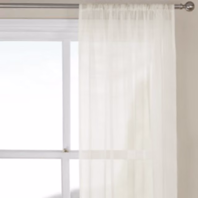 My Home Glacier Voile Panel Curtain in Beige, Silver or White, Width: 216 cm