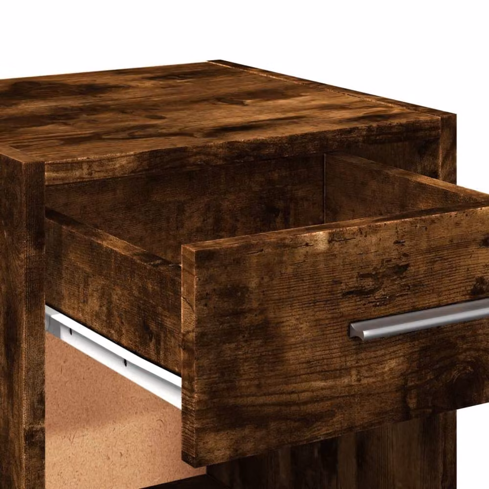 Berkfield Home Elegant Bedside Cabinets, 2 Piece Set in Smoked Oak Brown, W/D/H: 35 x 34 x 65 cm – 7