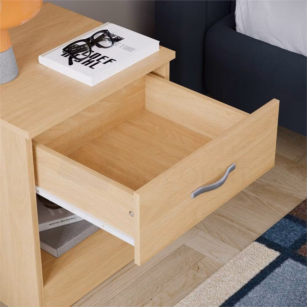 FORGEVIO Modern 1 Drawer Chest of Drawers in Sand Beige Wood – 3