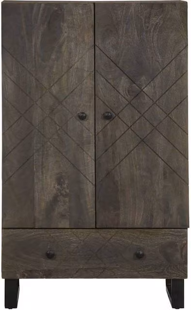 Berkfield Home Black Mango Wood Highboard W/D/H: 60 x 33 x 100 cm – 1