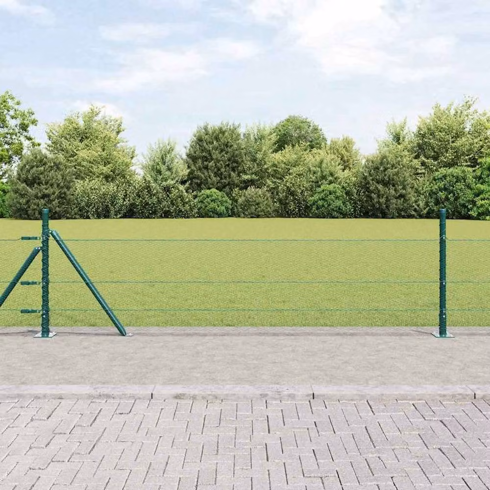 Berkfield Home Green Steel Hexagon Fence, W: 0.4 m, L: 50 m – 2