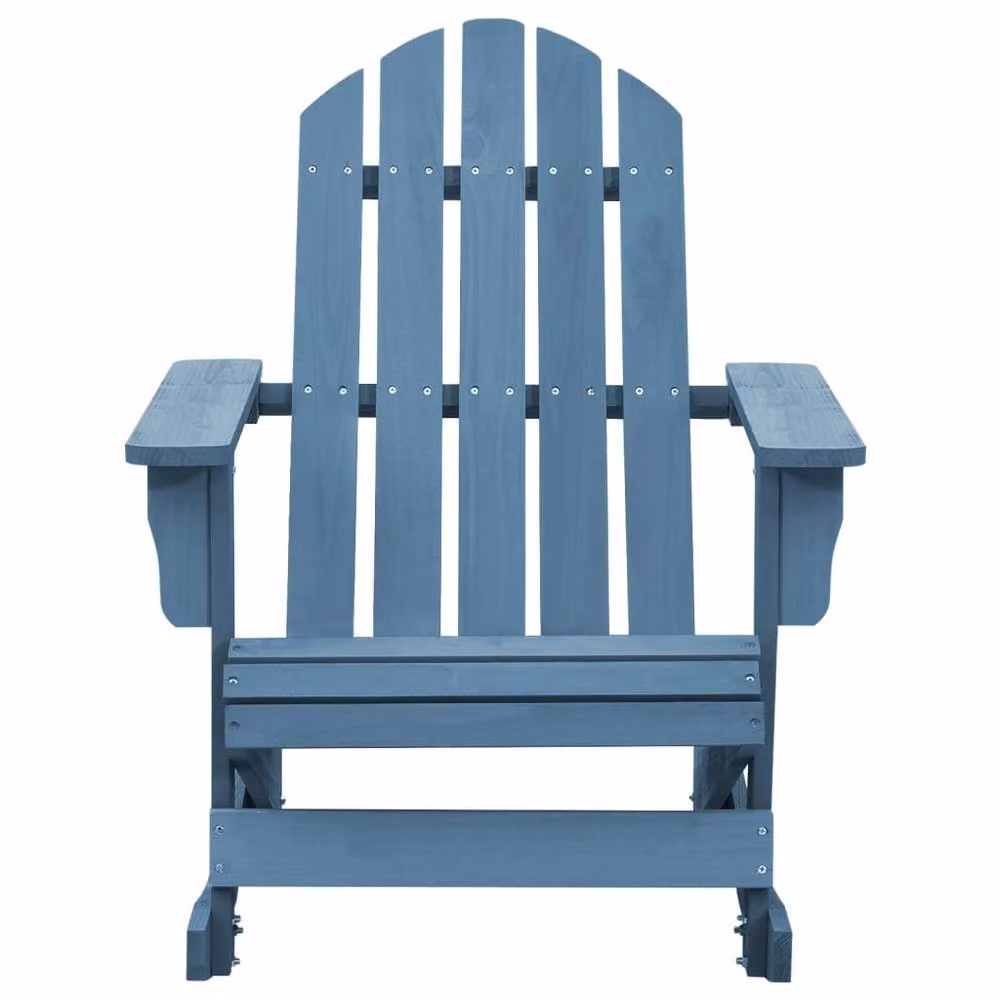 Berkfield Home Blue Solid Fir Wood Garden Adirondack Rocking Chair – 2