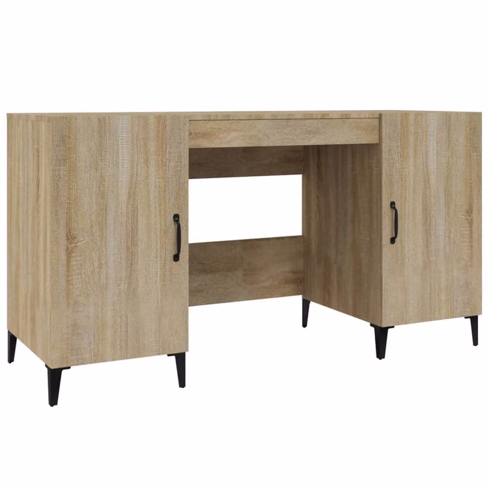 Berkfield Sonoma Oak Computer Desk in Brown, W/D/H: 140 x 50 x 75 cm – 2