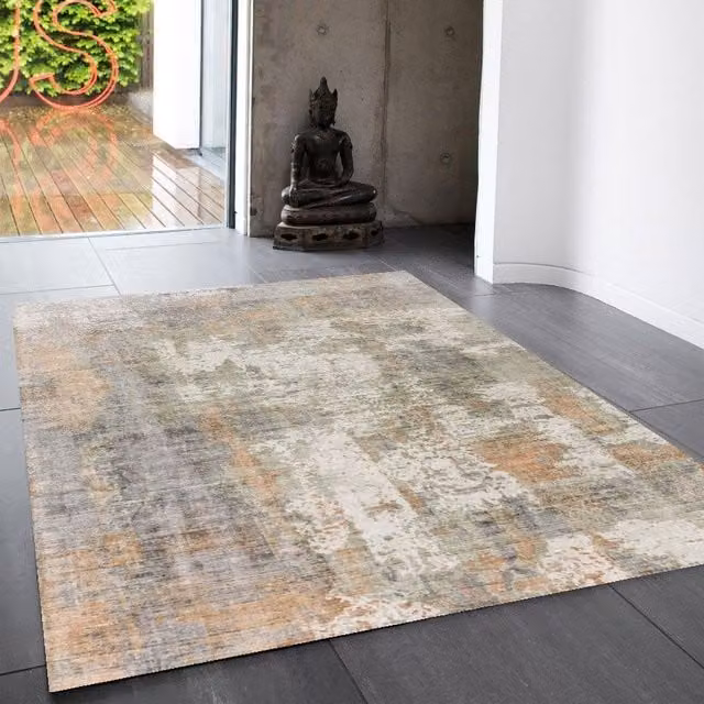 The Rug Shop UK Grey Abstract Handmade Easy Care Viscose Area Rug W: 160 cm, L: 230 cm – 1