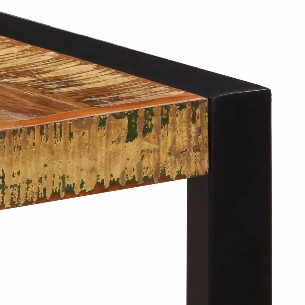 Berkfield Home Rectangular Dining Table in Multicolour Solid Reclaimed Wood, W/D/H: 140 x 70 x 75 cm – 3