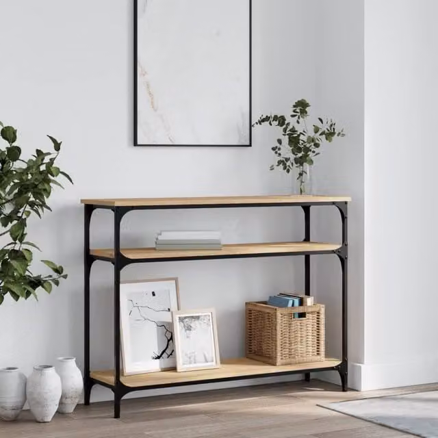 Berkfield Home Sonoma Oak Console Table in Brown, W/D/H: 100 x 29 x 75 cm – 1