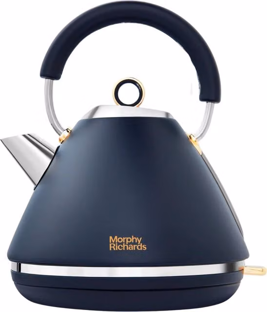 Morphy Richards Accents Gold Pyramid Kettle in Navy Blue with Limescale Filter – 1
