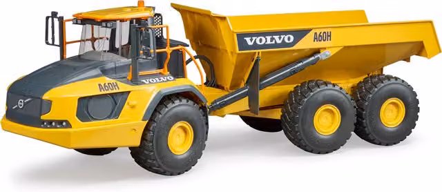 Bruder Volvo A60H Hauler Heavy Hauling Vehicle Model, Yellow, 1:16 Scale