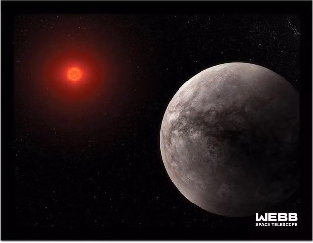 NASA Rocky Exoplanet Framed Graphic Paper Poster in Orange and Multicolour