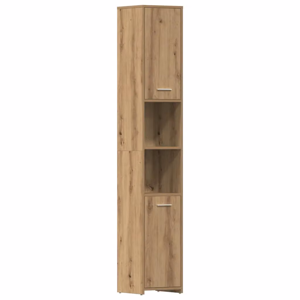 Berkfield Home Artisan Oak Bathroom Cabinet, Brown, W/D/H: 30 x 30 x 183.5 cm – 2