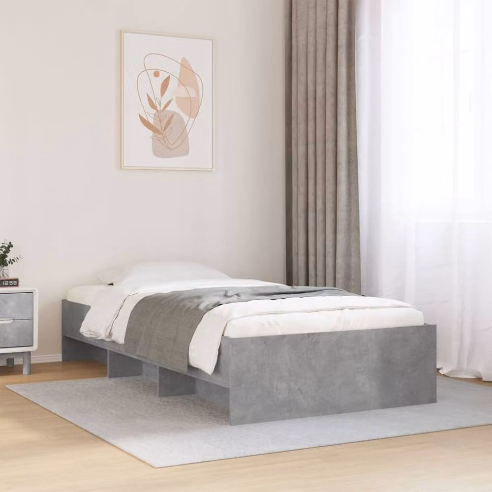 Berkfield Home Durable Bed Frame in Grey Sonoma, W/D/H: 90 x 200 cm – 2