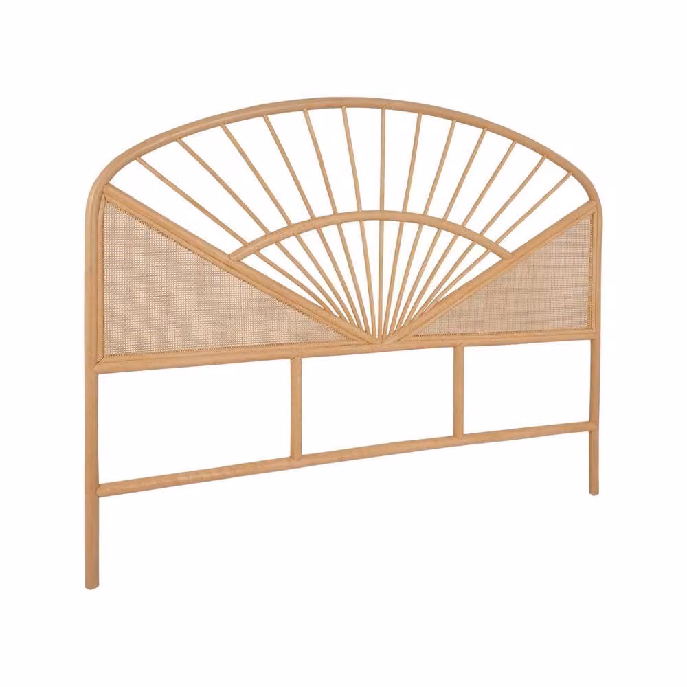 sweeek Natural Rattan and Cane Double Headboard in Brown – 2