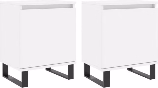 Berkfield Home Set of 2 White Bedside Cabinets, W/D/H: 40 x 30 x 50 cm – 1