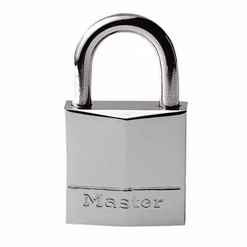 Master Lock Marine Brass Padlock with Key, Silver, W/D/H: 5 x 3 x 1.2 cm – 1