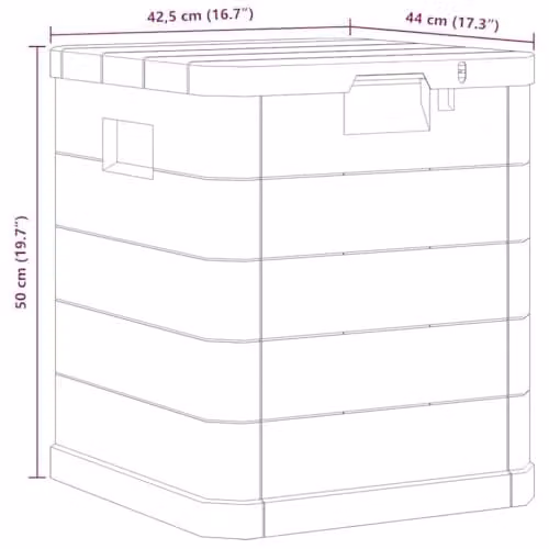 vidaXL Anthracite Plastic Garden Storage Box with Removable Lid – 3