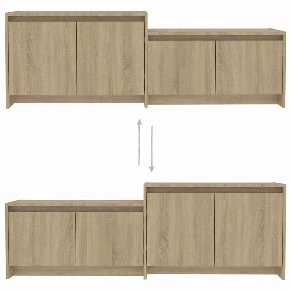 Berkfield Home Sonoma Oak TV Cabinet in Beige, W: 146.5 cm, D: 35 cm, H: 50 cm – 3