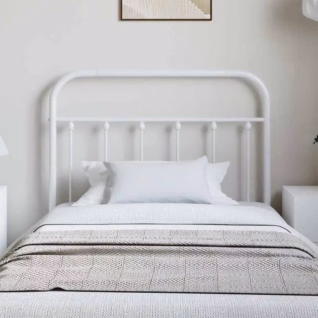 Berkfield Home Metal Headboard in White, Width: 100 cm