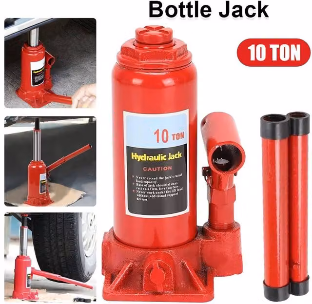 SPETLEK 10 Ton Hydraulic Bottle Jack Lifting Ram in Red – 1
