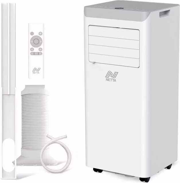 Netta 7000BTU 3-in-1 Monobloc Portable Air Conditioner in White, Height: 67.3 cm