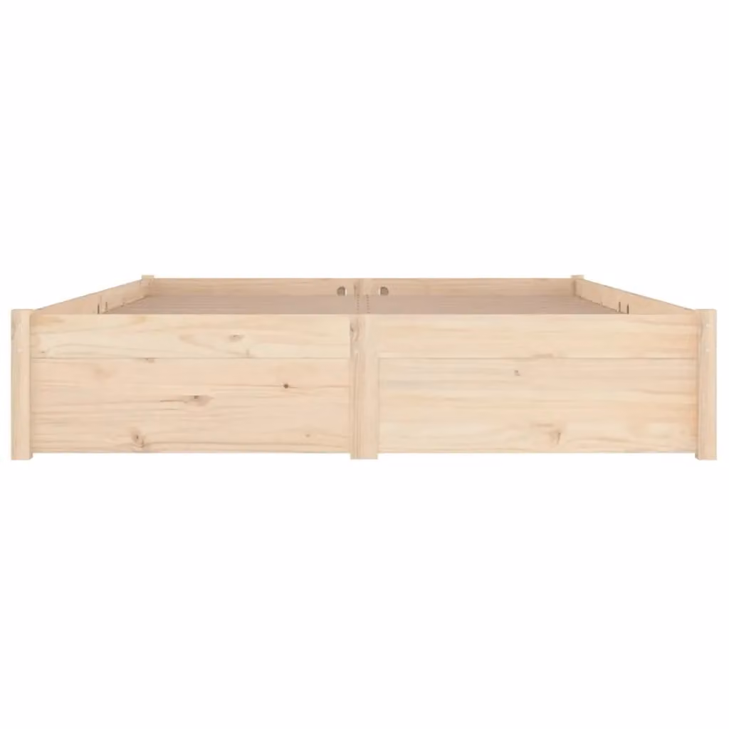 Berkfield Home King Size Bed Frame with Drawers in Brown Rustic Solid Pine, W/D/H: 150 x 200 cm