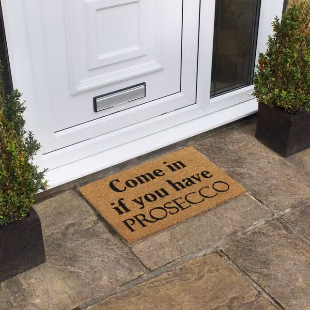 JVL Weatherproof Coir Door Mat with Latex Backing, Brown