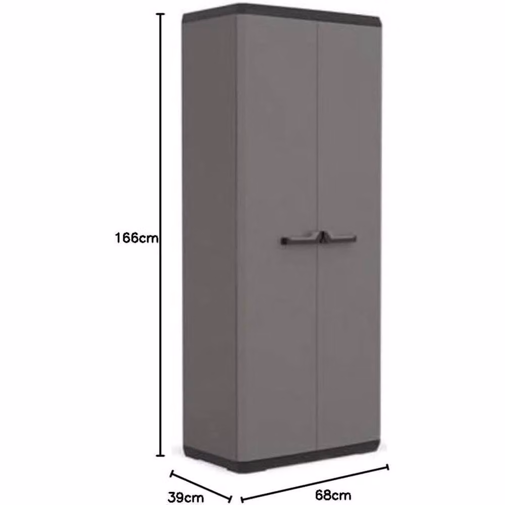 FORGEVIO Modern Lightweight Multispace Storage Cabinet in Grey with Hinged Doors and Internal Shelves – 3