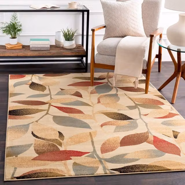 Livabliss Riley Geometric Wool Rug in Multicolour Red, Beige, Green and Brown, W/D: 120 x 160 cm – 1
