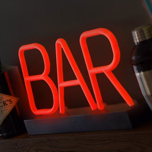 Echo Three Red Neon Bar Light Up Sign with LED Effect