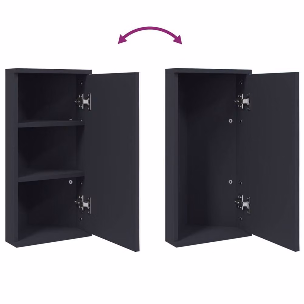 Berkfield Home Grey Corner Bathroom Mirror Cabinet with Hinged Glass Doors W/D/H: 30 x 24 x 60 cm – 4