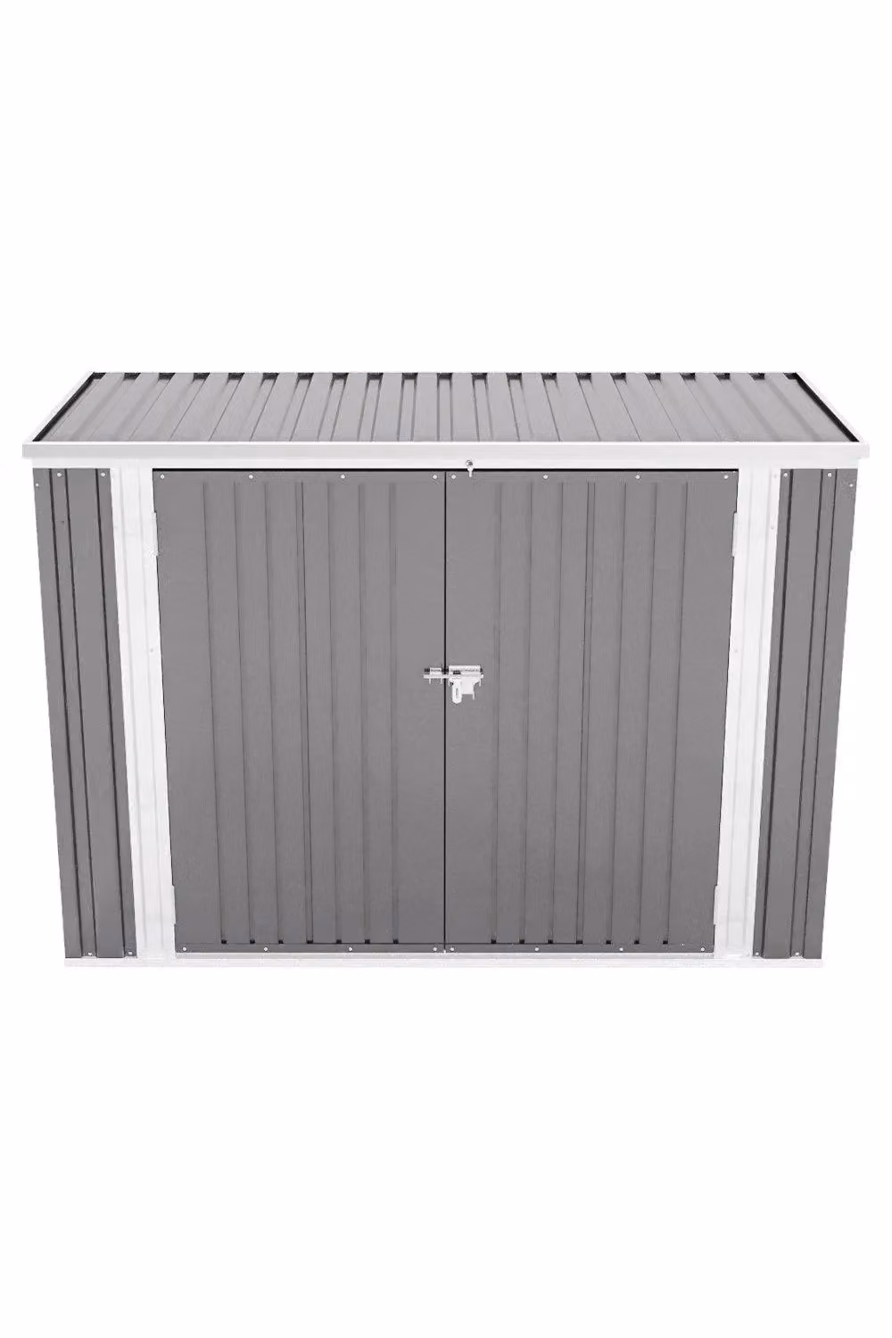 Garden Sanctuary Steel Outdoor Bin Store Storage Shed in Grey, H 176 x W 130 x D 105 cm – 3