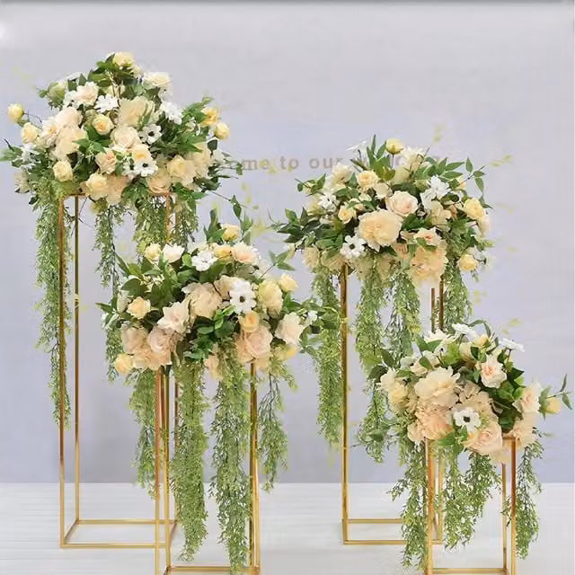 Lifeideas Gold Metallic Tabletop Flower Stand for Weddings and Parties