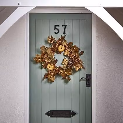 Garden Greatness Autumn Cones and Berries Wreath in Orange and Multicolour, Diameter: 50 cm