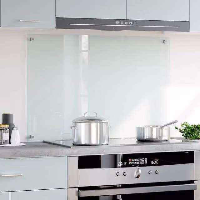 Berkfield Home Transparent Tempered Glass Kitchen Backsplash, W: 90 cm, H: 60 cm – 1