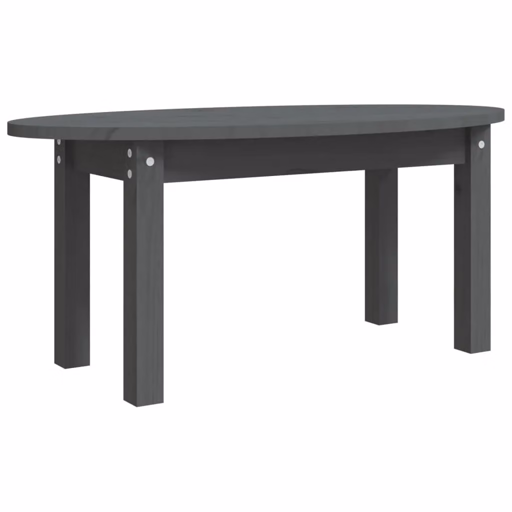 Berkfield Home Grey Rustic Solid Pine Coffee Table W/D/H: 80 x 40 x 35 cm – 2