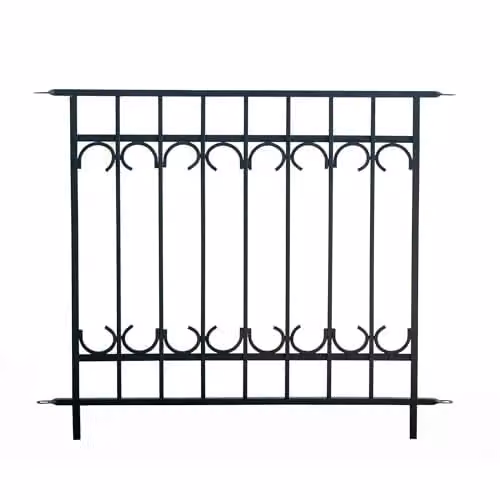 Primrose Park Lane Fence Section Black Galvanised Steel Panacea Fence System, Height: 91 cm