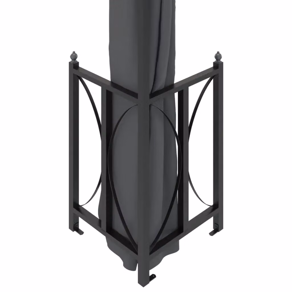 Berkfield Home Anthracite and Black Gazebo with Sidewalls and Double Roof, W: 300 cm, D: 300 cm, H: 265 cm – 3