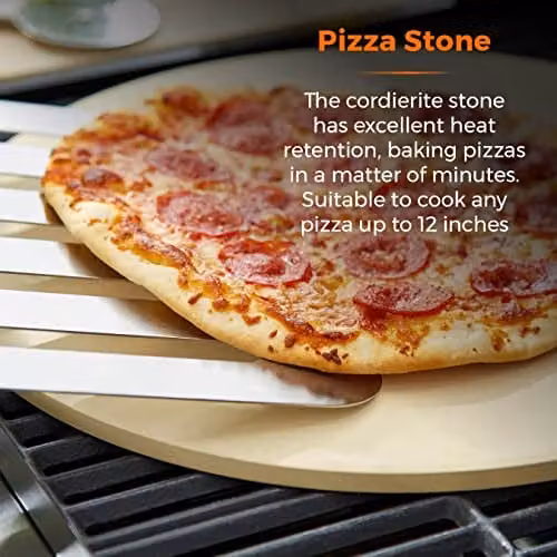 Tower 3 Piece Stainless Steel Pizza Tool Set with Stone and Cutter in Silver – 3